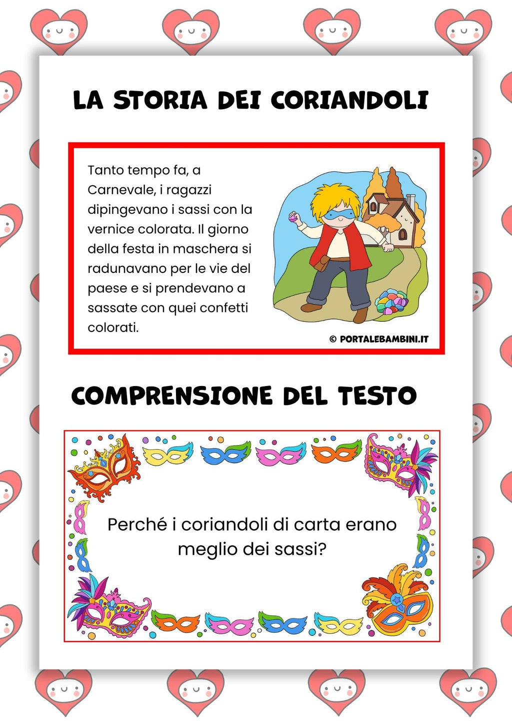 Lettura e comprensione. Carnevale